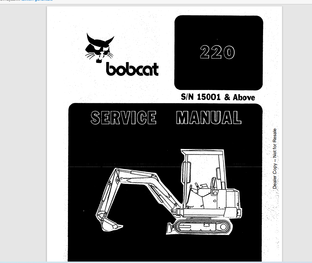 Bobcat Service Manual PDF – Machine Catalogic